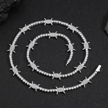 Thorn Tennis Chain Zircon Necklace with Spring Clasp for Men & Women | Caratix Jewelry - CaratixJewelry