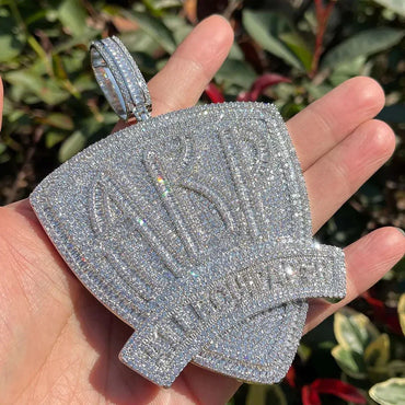 Iced Out "All Bout Paper" Letter Pendant | Men's Hip Hop Motto Necklace Caratix - CaratixJewelry