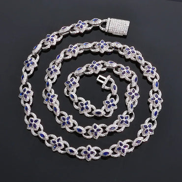 Men's Iced Out Evil Eye Infinity 8 Clover Chain | Flip Clasp Gold Chain Rapper Necklace | Custom Gemstone Bling | Caratix - CaratixJewelry