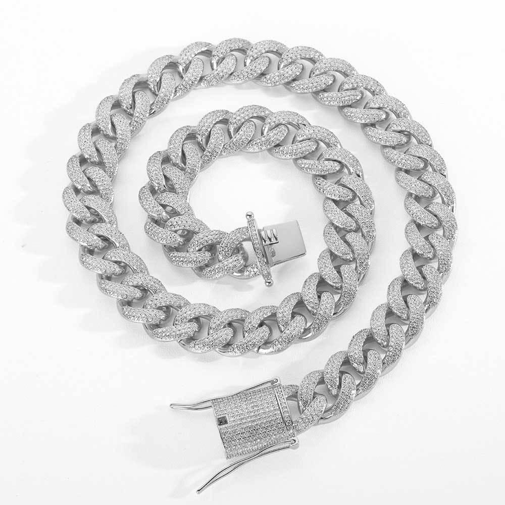 Custom 15mm Triple-Row Iced Out Chain for Rapper - CaratixJewelry