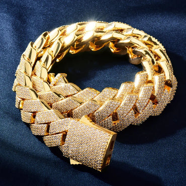 20mm Iced Out Cuban Chain with Copper Zircon - CaratixJewelry