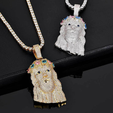 Colorful Gem Pendant Necklace Iced Out Hip Hop Jewelry for Men | Caratix Jewelry - CaratixJewelry