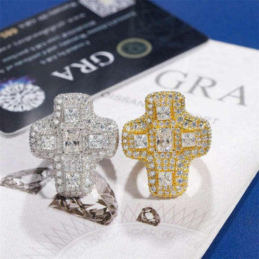 Men’s D-Color VVS Moissanite Ring | S925 Silver Full Iced Out Hip Hop Jewelry - CaratixJewelry