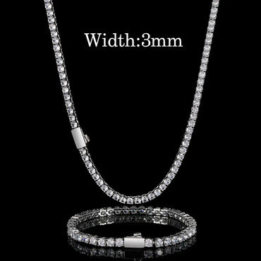Tennis Chain Zircon Hip Hop Necklace Rapper Iced Out Chain Style for Men | Caratix Jewelry - CaratixJewelry