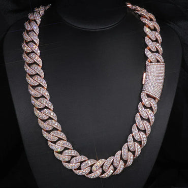 22mm Iced Out Bubble Cuban Chain Necklace Zircon - CaratixJewelry