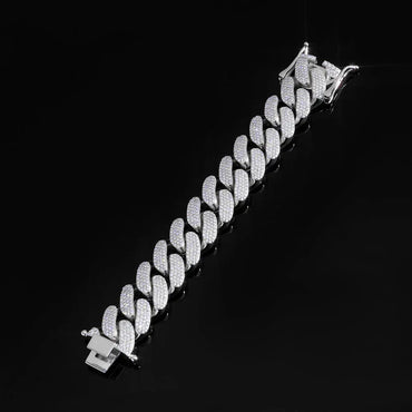 22mm Four Row Cuban Chain Necklace Zircon - CaratixJewelry