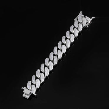22mm Four Row Cuban Chain Necklace Zircon - CaratixJewelry