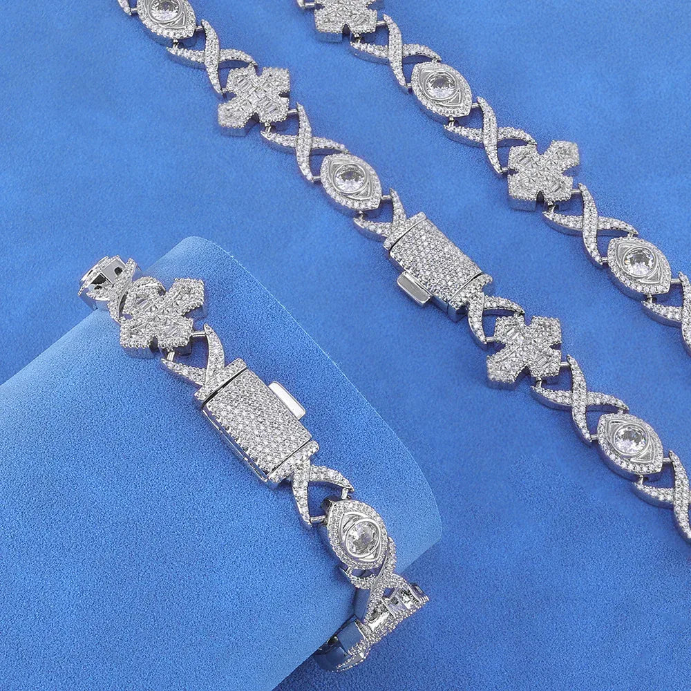 Eye Cross Pendant Necklace Zircon Hip Hop Jewelry for Men | Caratix Jewelry - CaratixJewelry