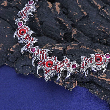 Spiked Demon Eye Thorn Necklace Rapper Iced Out Chain | Caratix Jewelry - CaratixJewelry