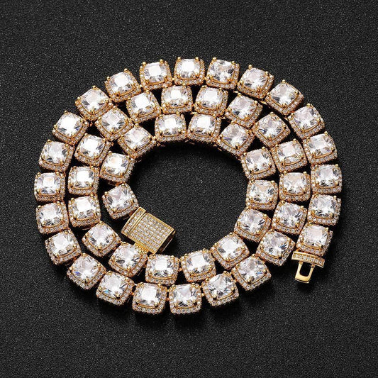 Iced Out Square Chain Zircon Hip Hop Necklace for Men | Caratix Jewelry - CaratixJewelry