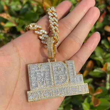 Men's "Money Bag" Initial Necklace | Premium Copper CZ Making Billions Jewelry Caratix - CaratixJewelry
