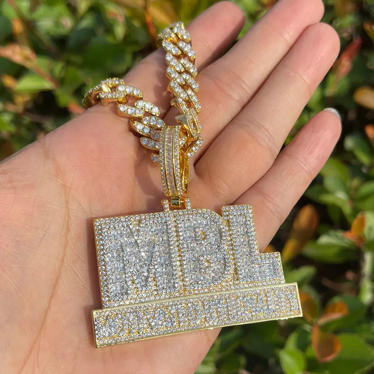 Men's "Money Bag" Initial Necklace | Premium Copper CZ Making Billions Jewelry Caratix - CaratixJewelry