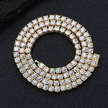 Tennis Chain Necklace with Zircon Stones and Spring Clasp for Men | Caratix Jewelry - CaratixJewelry