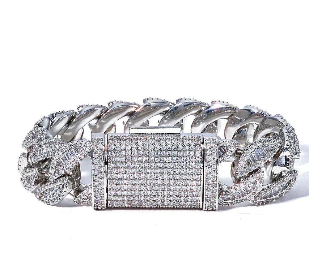 Custom 20mm Baguette Mixed-Cut Cuban Link | Heavyweight Hip Hop Jewelry | Caratix - CaratixJewelry