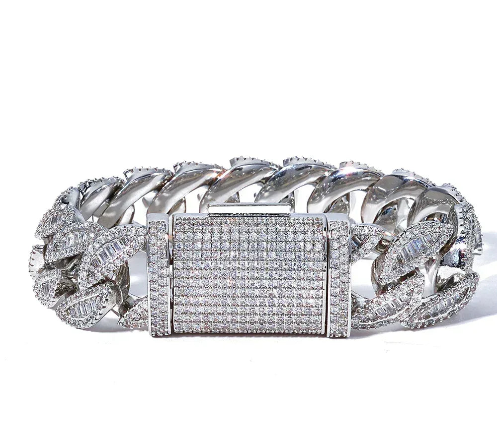 Custom 20mm Baguette Mixed-Cut Cuban Link | Heavyweight Hip Hop Jewelry | Caratix - CaratixJewelry
