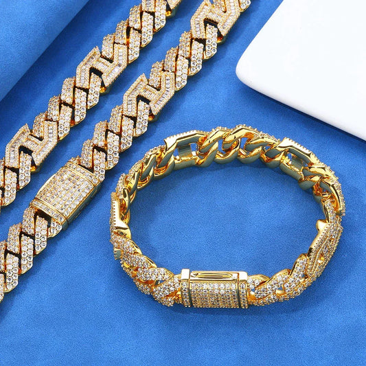 Custom 15mm Mariner Coffee Bean Iced Out Chain for Rapper | Caratix - CaratixJewelry