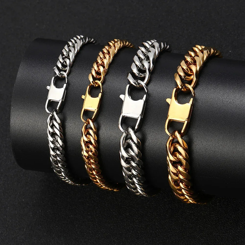 Hip Hop Stainless Steel Cuban Chain Bracelet for Men Caratix - CaratixJewelry