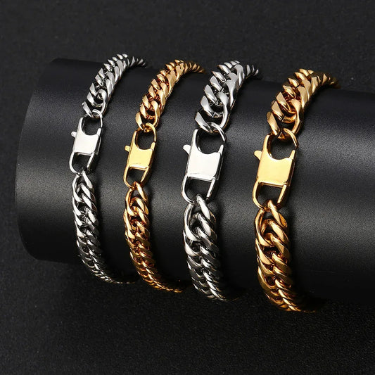 Hip Hop Stainless Steel Cuban Chain Bracelet for Men Caratix - CaratixJewelry