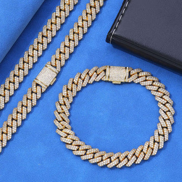 Gold Chain 10mm S925 Silver Single Row CZ Cuban Link Bracelet – Custom Rapper Jewelry for Men | Caratix Jewelry - CaratixJewelry