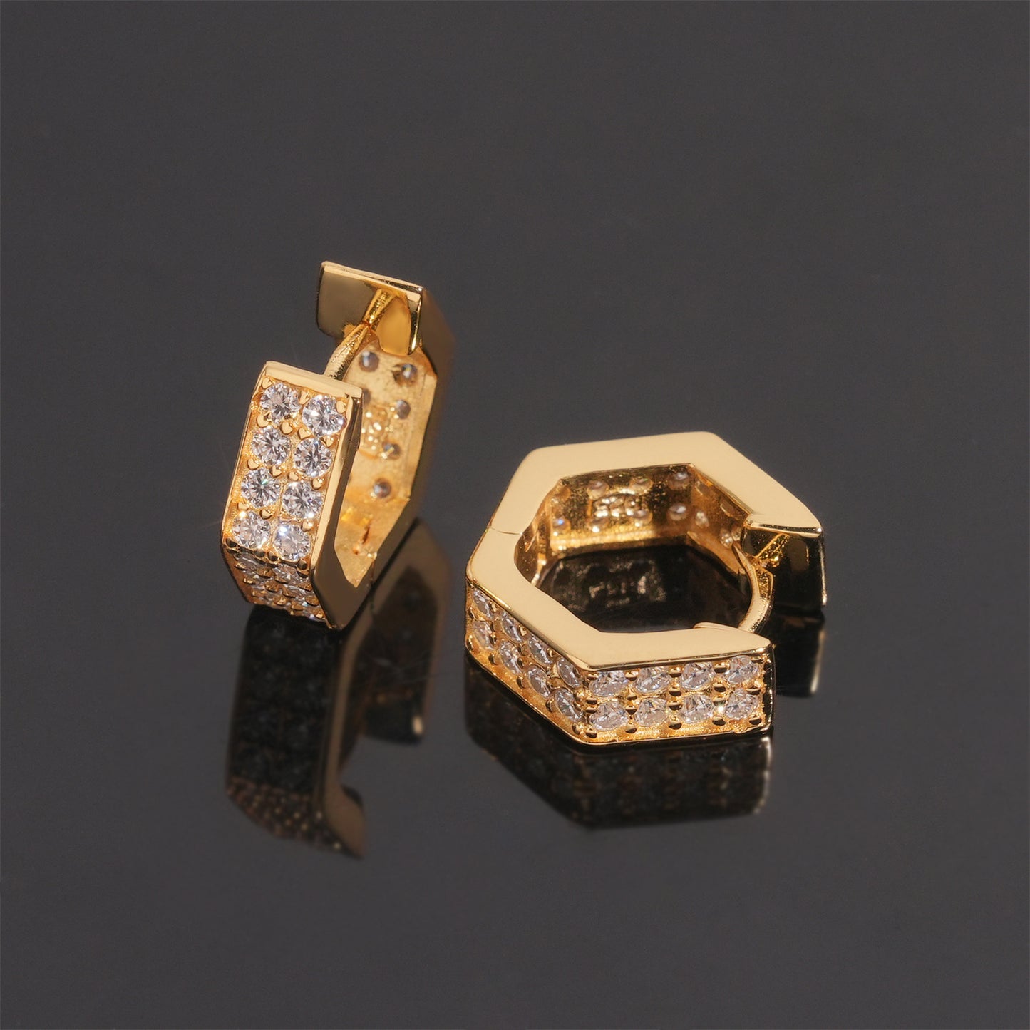 S925 Sterling Silver Moissanite Hoop Earrings | Full Pave Diamond Hoops | Caratix