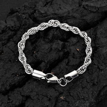 Men's Stainless Steel Rope Chain Bracelet Caratix Jewelry - CaratixJewelry