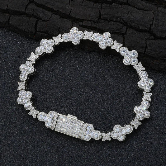 Cross Star Chain Zircon Bracelet Luxury Hip Hop Jewelry for Men & Women | Caratix Jewelry - CaratixJewelry
