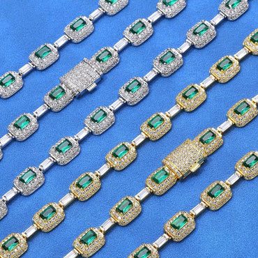 Colorful Gemstone Iced Out Zircon Rapper Chain Jewelry | Caratix Jewelry - CaratixJewelry