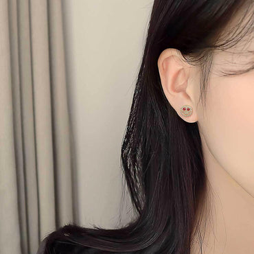 Full Zircon Smile Face Stud Earrings with 925 Silver Pin | Eyefunny 18K Gold Plated Hip Hop Jewelry | Caratix Jewelry - CaratixJewelry