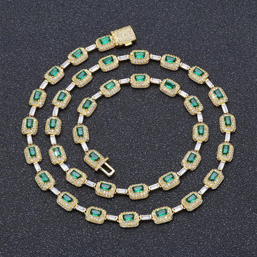 Colorful Gemstone Iced Out Zircon Rapper Chain Jewelry | Caratix Jewelry - CaratixJewelry