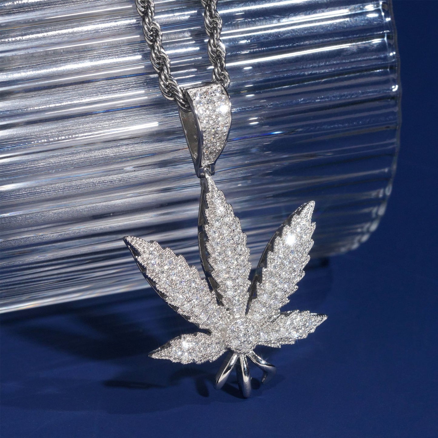 Solid S925 Sterling Silver Moissanite Coconut Tree Pendant | Iced Out Palm Tree Charm | Caratix