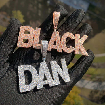 Iced Out Letter Pendant Necklace | DIY CZ Custom Initial Hip Hop Jewelry for Men & Women - CaratixJewelry