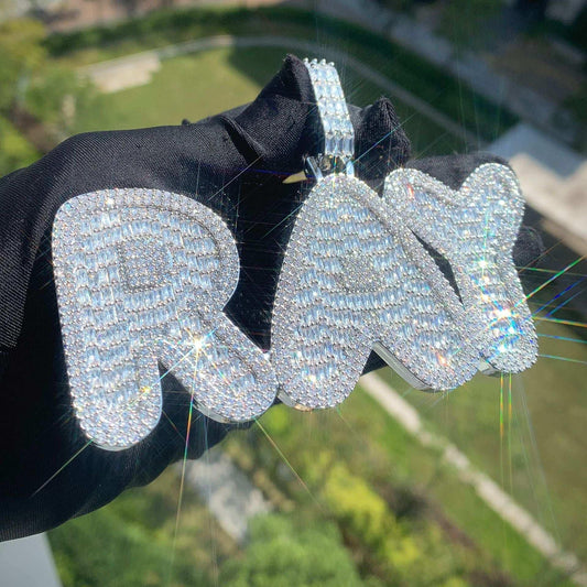 Custom Letter & Number Pendant | DIY Hip Hop Iced Out Personalized Necklace - CaratixJewelry