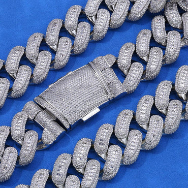 29mm Iced Out Cuban Chain Necklace Zircon - CaratixJewelry