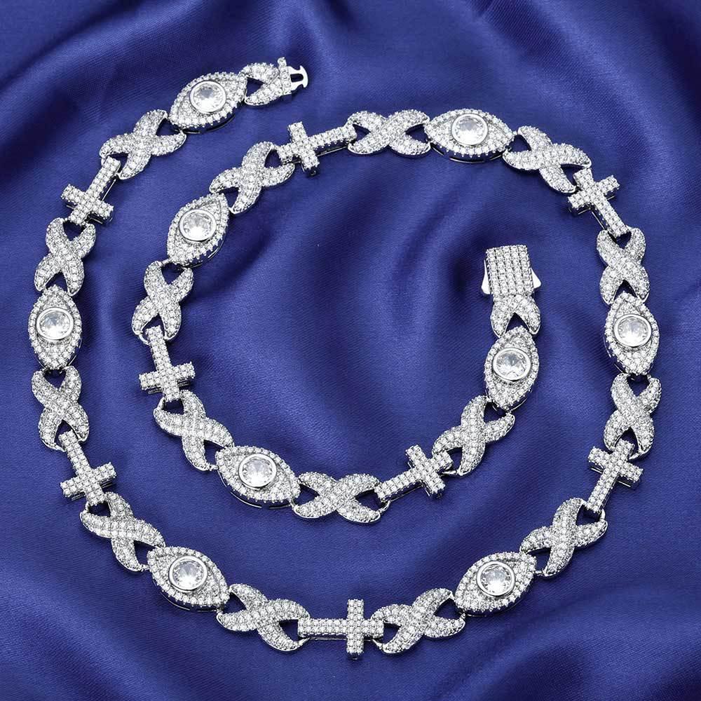 Custom Evil Eye Infinity Cross Necklace | Gold Chain Style for Rapper | Caratix - CaratixJewelry