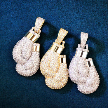 Iced Out Boxing Glove Pendant | CZ Hip Hop Streetwear Trendy Necklace - CaratixJewelry