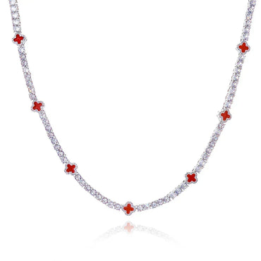 4mm Enamel Tennis Chain Necklace Zircon Rapper Iced Out Chain Style | Caratix Jewelry - CaratixJewelry