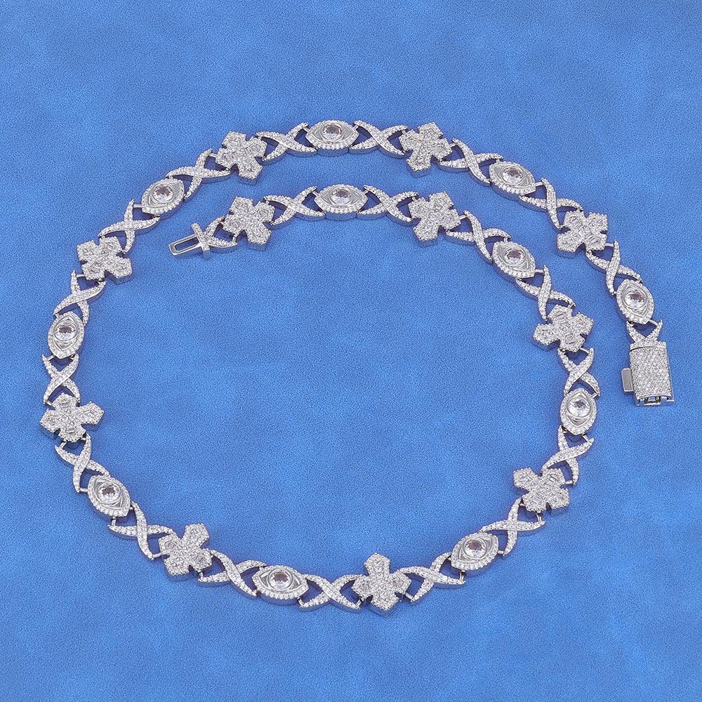 Eye Cross Pendant Necklace Zircon Hip Hop Jewelry for Men | Caratix Jewelry - CaratixJewelry