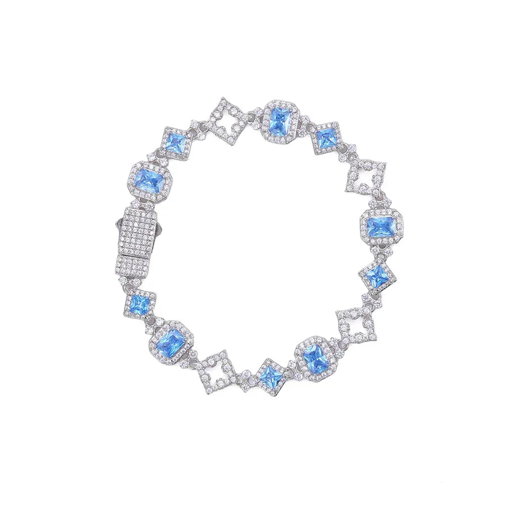 11mm Geometric Blue Zircon Hip Hop Jewelry Necklace for Men | Caratix Jewelry - CaratixJewelry