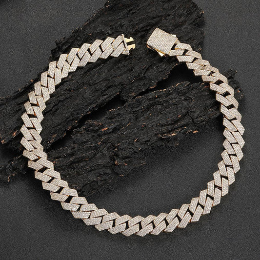 19mm 4-Row Full Zircon Iced Out Cuban Chain Necklace - CaratixJewelry