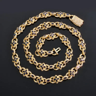 Custom Evil Eye & Infinity 8 Necklace | Colorful Zircon Gold Chain for Rapper | Caratix - CaratixJewelry