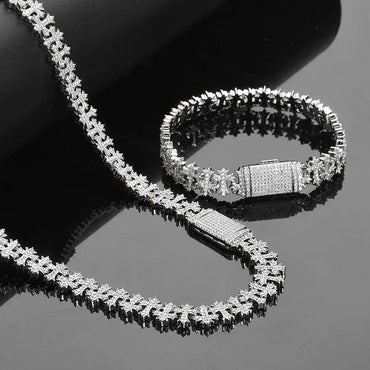 Cross Maple Leaf Chain Zircon Bracelet Luxury Hip Hop Jewelry for Men | Caratix Jewelry - CaratixJewelry