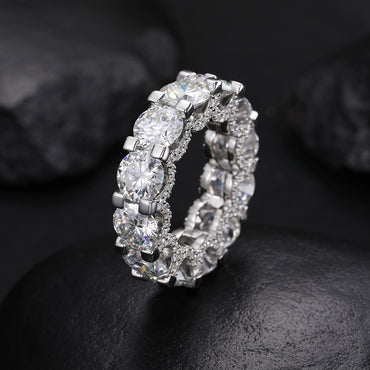2 Carat Iced Out Moissanite Ring S925 Hip Hop Band | Caratix