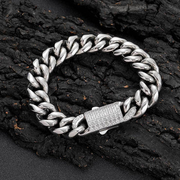 Rounded Tight Cuban Chain Bracelet Stainless Steel for Men | Caratix Jewelry - CaratixJewelry