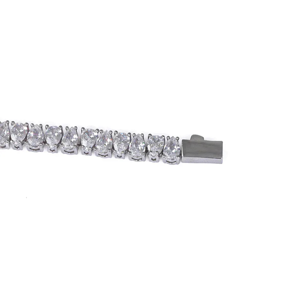 6mm Teardrop Zircon Tennis Chain Necklace Hip Hop Jewelry for Men | Caratix Jewelry - CaratixJewelry