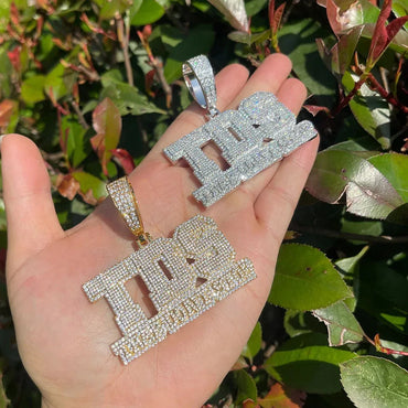 Iced Out "TDS" Letter Pendant | Men's "The Dirty South" Acronym Necklace | Premium Copper CZ Squad Jewelry | Custom Block Letter Bling | Caratix - CaratixJewelry