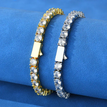 Custom S925 Silver Single-Row Tennis Bracelet | Men's Essential Iced Out Jewelry | Caratix - CaratixJewelry