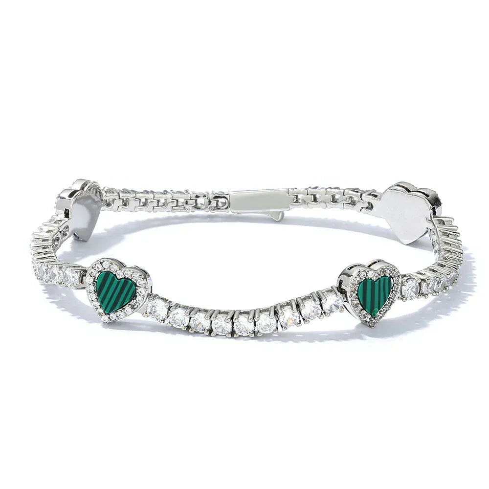 Custom Heart Tennis Chain Necklace & Bracelet Hip Hop Jewelry | Caratix - CaratixJewelry