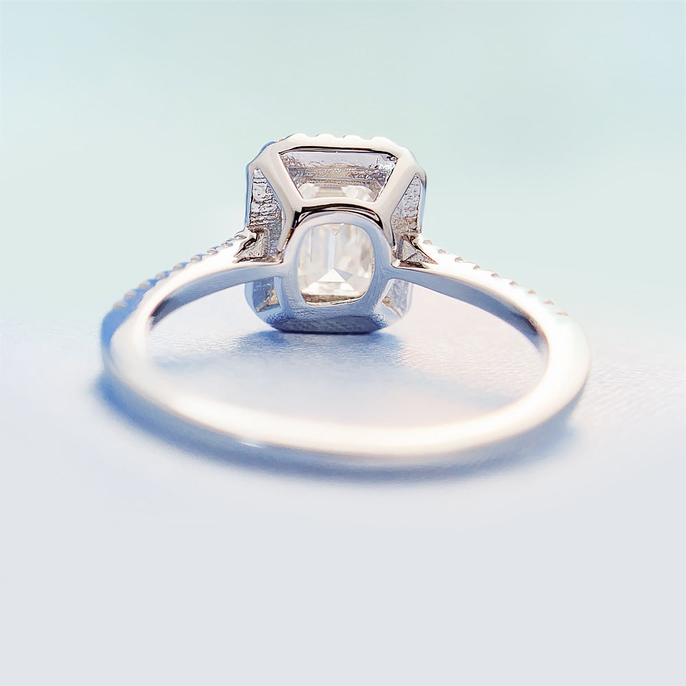 2026 Summer New S925 Silver 3ct Emerald Cut Moissanite Ring | D Color VVS1 | Caratix