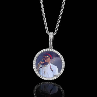 Custom Photo Pendant DIY Necklace with Full Frame for Men | Caratix Jewelry - CaratixJewelry