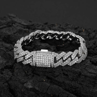 12mm Double Row Cuban Link Bracelet - CaratixJewelry